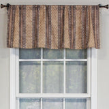 RLF Home Spice Stripe Tailored 100% Cotton with Fully Lined 3" Rod Pocket Valnance for Windows 50" x 14" Mulberry