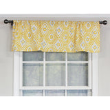RLF Home Geo Tailored 100% Cotton with Fully Lined 3" Rod Pocket Valnance for Windows 50" x 14" Yellow