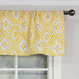 RLF Home Geo Tailored 100% Cotton with Fully Lined 3" Rod Pocket Valnance for Windows 50" x 14" Yellow
