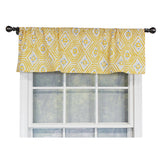 RLF Home Geo Tailored 100% Cotton with Fully Lined 3" Rod Pocket Valnance for Windows 50" x 14" Yellow