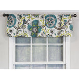 RLF Home Floribunda Tailored 100% Cotton with Fully Lined 3" Rod Pocket Valnance for Windows 50" x 14" Turquoise