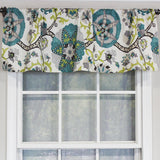 RLF Home Floribunda Tailored 100% Cotton with Fully Lined 3" Rod Pocket Valnance for Windows 50" x 14" Turquoise
