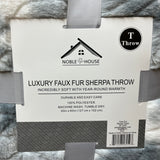 Plazatex Alaska Sherpa Decorative Super Soft Throw Blanket for Sleep/Decor 50" X 60" Grey