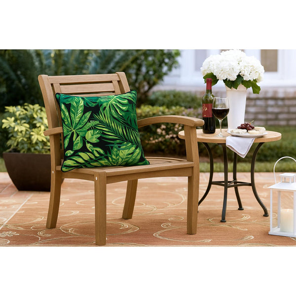 Outdoor Decor by Commonwealth Foliage Outdoor Pillow Cover 24" x 24" Black (Cove