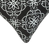 Outdoor Decor by Commonwealth Ebony Medallion Print Outdoor Pillow Cover 18" x 18" Black (Cover Only)
