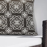 Outdoor Decor by Commonwealth Ebony Medallion Print Outdoor Pillow Cover 18" x 18" Black (Cover Only)