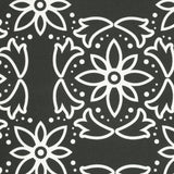 Outdoor Decor by Commonwealth Ebony Medallion Print Outdoor Pillow Cover 18" x 18" Black (Cover Only)