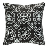 Outdoor Decor by Commonwealth Ebony Medallion Print Outdoor Pillow Cover 18" x 18" Black (Cover Only)