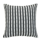Outdoor Decor by Commonwealth Ebony Geo Stripe Outdoor Pillow Cover 18" x 18" Black (Cover Only)