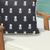 Outdoor Decor by Commonwealth Urban Chic Pineapple Print Outdoor Pillow Cover 18" x 18" Navy (Cover Only)