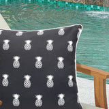 Outdoor Decor by Commonwealth Urban Chic Pineapple Print Outdoor Pillow Cover 18" x 18" Navy (Cover Only)