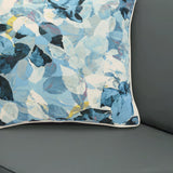 Outdoor Decor by Commonwealth Aqua Geo Flower Print Outdoor Pillow Cover 18" x 18" Multi (Cover Only)