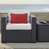 Outdoor Decor by Commonwealth Ruby Red Outdoor Solid Lumbar Pillow Cover 14" x 26" Red (Cover Only)