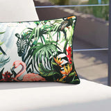 Outdoor Decor by Commonwealth Jungle Animals Print Lumbar Outdoor Pillow Cover 14" x 26" Multi (Cover Only)