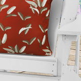 Outdoor Decor by Commonwealth Ruby Red Outdoor Leaf Print  Pillow Cover 18" x 18" Red (Cover Only)