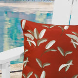Outdoor Decor by Commonwealth Ruby Red Outdoor Leaf Print  Pillow Cover 18" x 18" Red (Cover Only)