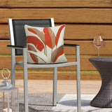 Outdoor Decor by Commonwealth Plumes Print Outdoor Pillow Cover 18" x 18" Red (Cover Only)