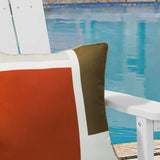 Outdoor Decor by Commonwealth Ruby Red Outdoor Mondrian  Pillow Cover 18" x 18" Red (Cover Only)