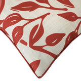 Outdoor Decor by Commonwealth Ruby Red Outdoor Printed Leaves Pillow Cover 18" x 18" Red Ivory (Cover Only)