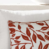 Outdoor Decor by Commonwealth Ruby Red Outdoor Printed Leaves Pillow Cover 18" x 18" Red Ivory (Cover Only)