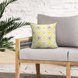 Outdoor Decor by Commonwealth Sunny Citrus Outdoor Geometric Flower Printed Pillow Cover 18" x 18" Multi (Cover Only)