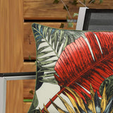 Outdoor Decor by Commonwealth Feather Palm Leaves Print Outdoor Pillow Cover 18" x 18" Multi (Cover Only)