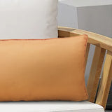 Outdoor Decor by Commonwealth Solid Olefin Textured Lumbar Outdoor Pillow Cover 14" x 26" Mustard (Cover Only)