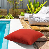 Outdoor Decor by Commonwealth Solid Olefin Textured Large Outdoor Pillow Cover 24" x 24" Red (Cover Only)