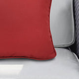 Outdoor Decor by Commonwealth Solid Olefin Textured Lumbar Outdoor Pillow Cover 14" x 26" Red (Cover Only)