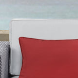 Outdoor Decor by Commonwealth Solid Olefin Textured Lumbar Outdoor Pillow Cover 14" x 26" Red (Cover Only)