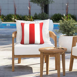Outdoor Decor by Commonwealth Printed Stripe Outdoor Pillow Cover 18" x 18" Red (Cover Only)