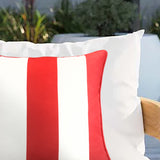 Outdoor Decor by Commonwealth Printed Stripe Outdoor Pillow Cover 18" x 18" Red (Cover Only)