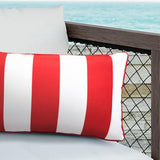 Outdoor Decor by Commonwealth Printed Stripe Lumbar Outdoor Pillow Cover 14" x 26" Red (Cover Only)