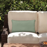 Outdoor Decor by Commonwealth Solid Olefin Textured Lumbar Outdoor Pillow Cover 14" x 26" Sage (Cover Only)