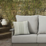 Outdoor Decor by Commonwealth Printed Stripe Outdoor Pillow Cover 18 x 18 Sage (Cover Only)