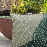 Outdoor Decor by Commonwealth Leaf Print Large Outdoor Pillow Cover 24" x 24" Sage (Cover Only)