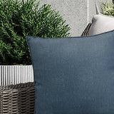 Outdoor Decor by Commonwealth Solid Olefin Textured Outdoor Pillow Cover 18" x 18" Blue (Cover Only)