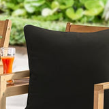 Outdoor Decor by Commonwealth Solid Olefin Textured Outdoor Pillow Cover 18" x 18" Black (Cover Only)