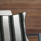 Outdoor Decor by Commonwealth Printed Stripe Outdoor Pillow Cover 18" x 18" Black (Cover Only)