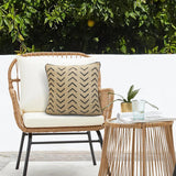 Outdoor Decor by Commonwealth Embroidered Raffia Outdoor Pillow Cover 18" x 18" Black (Cover Only)