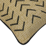 Outdoor Decor by Commonwealth Embroidered Raffia Outdoor Pillow Cover 18" x 18" Black (Cover Only)