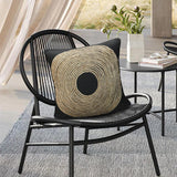 Outdoor Decor by Commonwealth Raffia Printed Outdoor Pillow Cover 18" x 18" Black (Cover Only)