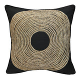Outdoor Decor by Commonwealth Raffia Printed Outdoor Pillow Cover 18" x 18" Black (Cover Only)