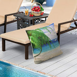 Outdoor Decor by Commonwealth Beach Print Large Outdoor Pillow Cover 24" x 24" Multi (Cover Only)