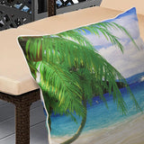 Outdoor Decor by Commonwealth Beach Print Large Outdoor Pillow Cover 24" x 24" Multi (Cover Only)