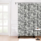 Ellis Curtain Victoria Park Toile Precise Patterned High Quality Water Proof Bathroom Shower Curtain - 70 x 72" Black