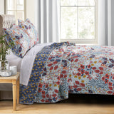 Barefoot Bungalow Perry Floral Print Reversible Perfect Pillow Sham - Multicolor