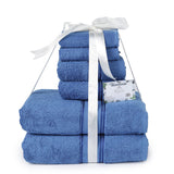Cozy Home 100% Cotton 6 Piece Towel Set Royal Blue
