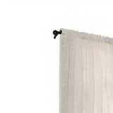 Commonwealth Habitat Hathaway Scroll Motif Tailored Sheer Window Panel - Cream
