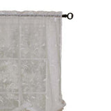 Commonwealth Habitat Hathaway Scroll Motif Embroidery Balloon Curtain - 54x63" - White